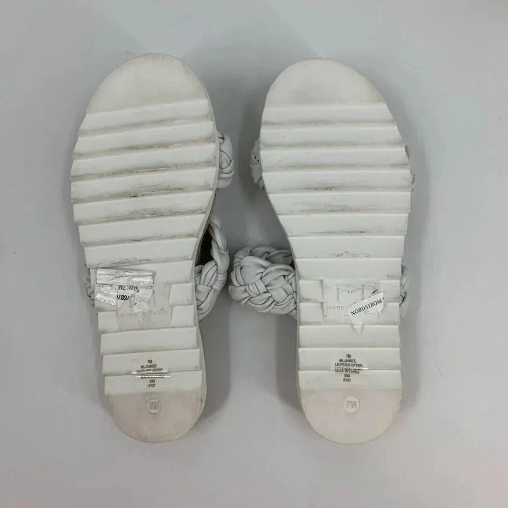 Marc Fisher Women's Jaime Braided Flat Espadrille Slip On Sandal Size‎ 7M NWOB